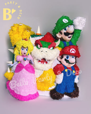 Bowser, Peach, Mario y Luiggi