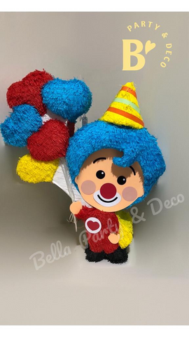 Payasito Plim plim con  globos color tradicional