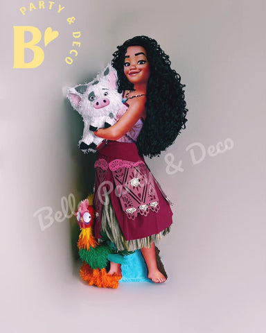 Moana con Pua y Hei Hei